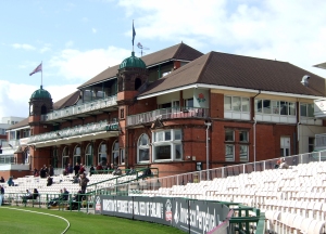 The Old Trafford Cricket pavilion before rebuilding work.